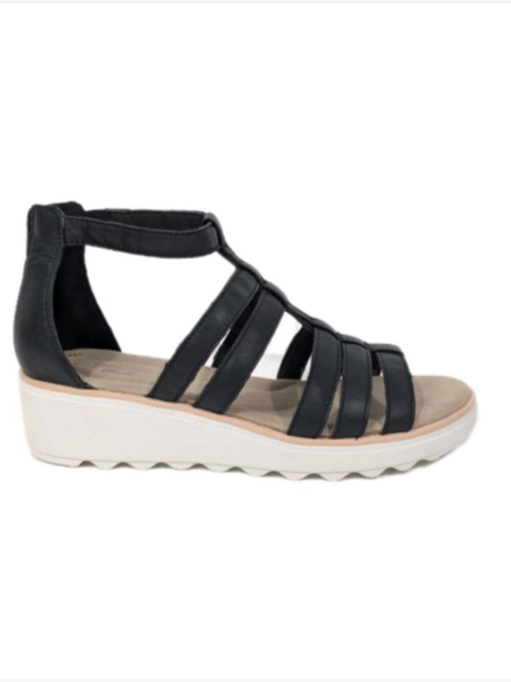 Clarks Jillian Nina Gladiator Sandals 9.5 wide NEW Women Black Wedge heel